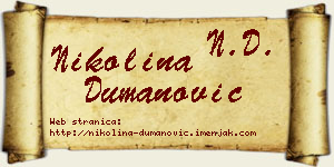 Nikolina Dumanović vizit kartica